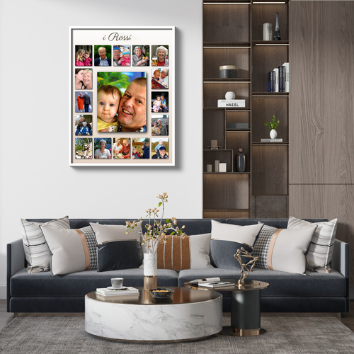 Crea il tuo poster collage familiare personalizzato con foto e testo!