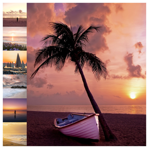 Créez votre collage photo de paysages: plages, lacs et montagnes - tirage premium