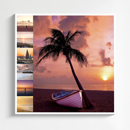 Créez votre collage photo de paysages: plages, lacs et montagnes - tirage premium