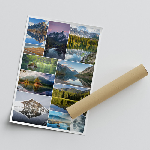 Créez votre collage photo de paysages: plages, lacs et montagnes - tirage premium
