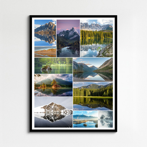 Créez votre collage photo de paysages: plages, lacs et montagnes - tirage premium