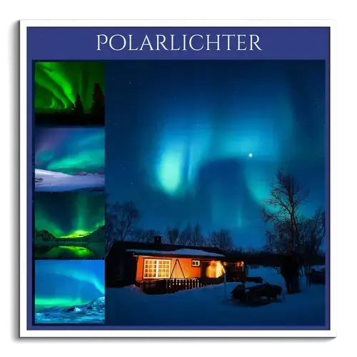 Naturphänomene-Collagen: Polarlichter & Regenbogen