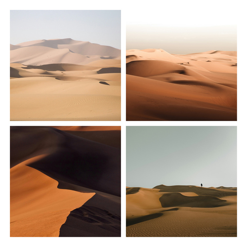 Natur-Fotocollage Wüste, Dünen & Eiswelten – erstelle jetzt deine Collage als Premiumdruck