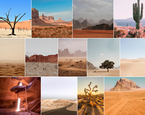 Natur-Fotocollage Wüste, Dünen & Eiswelten – erstelle jetzt deine Collage als Premiumdruck