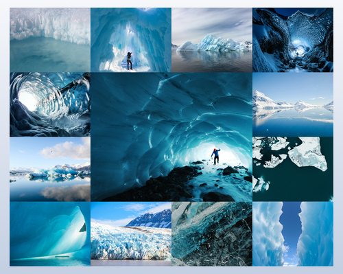 Natur-Fotocollage Wüste, Dünen & Eiswelten – erstelle jetzt deine Collage als Premiumdruck