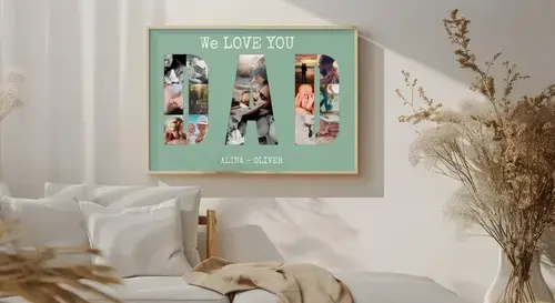 Collage Photo "On t'aime Papa" personnalisée