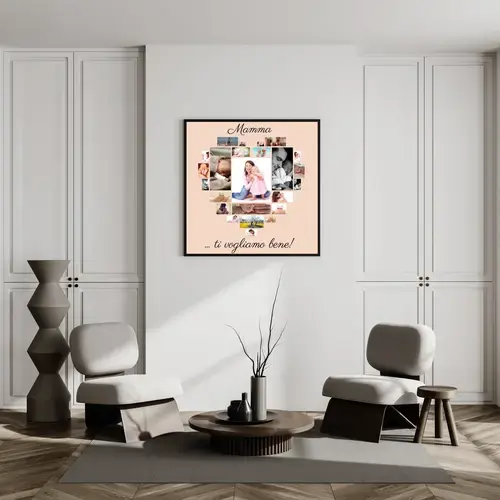 Collage Cuore Foto "Mama Ti Amiamo" Personalizzabile