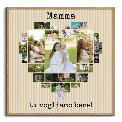 Regalo personalizzato per mamma foto come cuore con messaggio MAMA WE LOVE YOU