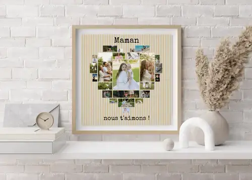 Collage Cœur Photos "Maman, nous t'aimons"