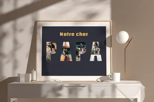 Collages photo Maman, Papa, Mamie, Papi (lettres)