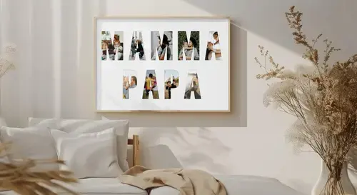 Fotocollage per genitori e nonni con testo da foto