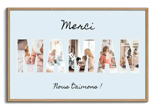 Collages photo Maman, Papa, Mamie, Papi (lettres)