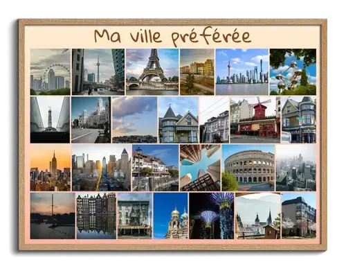 Collage de photos de voyage: villes & monuments