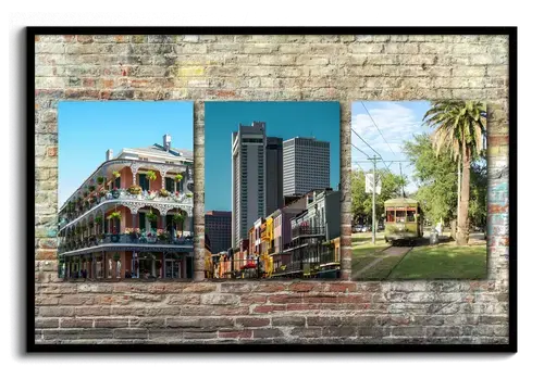 Collage photo de voyage avec passe-partout