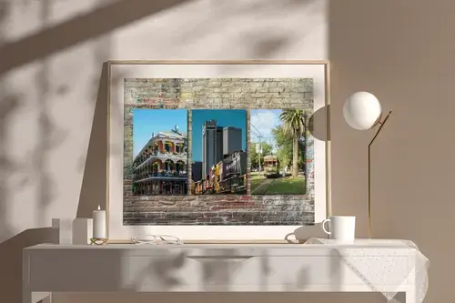 Collage photo de voyage avec passe-partout