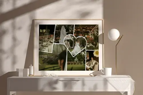 Collage scrapbook pulita matrimonio