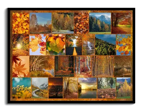Collages d'automne: paysages et familles