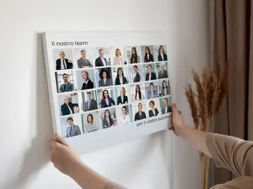 Collage Team in Raster für Büropräsentationen