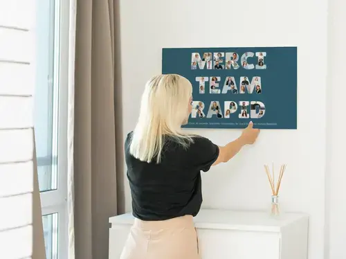 Collage photo personnalisée "MERCI ÉQUIPE RAPID"