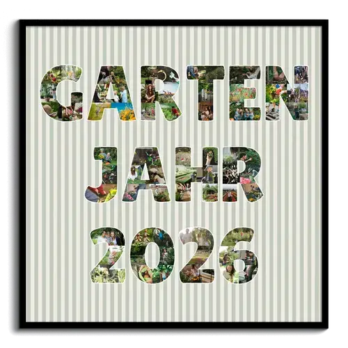 GARTENJAHR Fotocollage <Jahreszahl> mit Naturfotos