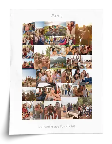 Fotocollage amis souvenir avec textes individuels