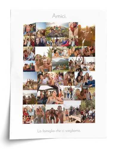 Fotocollage amici ricordo testi individuali