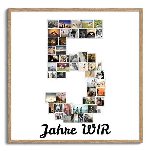Fotocollage Zahl '5' – personalisierbar