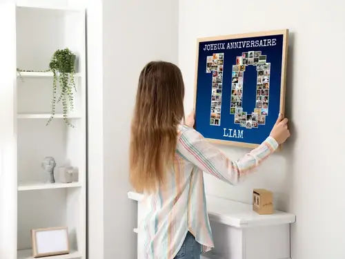 Collage Chiffre "10" Personnalisée Photos