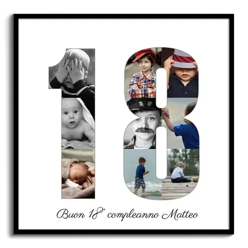 Crea la tua Collage di Foto a Forma di Numero 18: Sorprendi con un Regalo Unico! Crea la tua Collage di Foto a Forma di Numero 18: Sorprendi con un Regalo Unico!