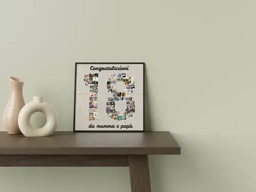 Collage a Forma di Numero '18' Personalizzabile
