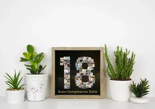 Collage a Forma di Numero '18' Personalizzabile