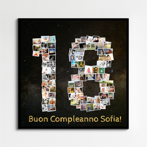 Crea la tua Collage di Foto a Forma di Numero 18: Sorprendi con un Regalo Unico!