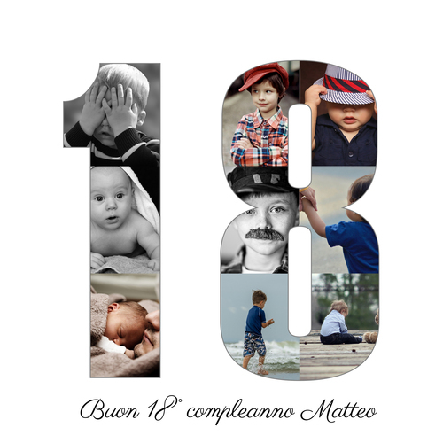 Crea la tua Collage di Foto a Forma di Numero 18: Sorprendi con un Regalo Unico!