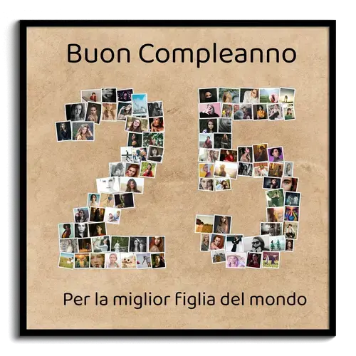 Crea la tua Collage 25 con foto per Anniversario o Evento Speciale