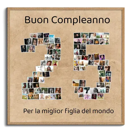 Crea la tua Collage 25 con foto per Anniversario o Evento Speciale