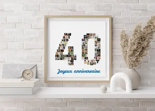 Collage "40" en photos personnalisée