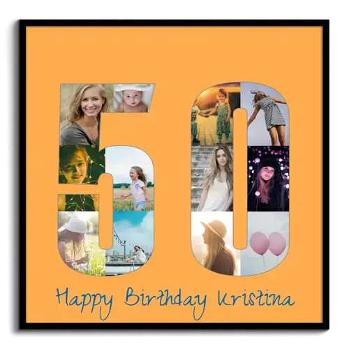 "50"er-Fotocollage erstellen - Personalisiertes Geschenk für Geburtstag oder Goldene Hochzeit