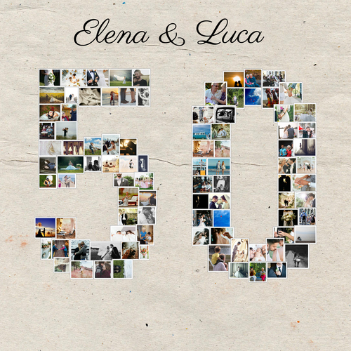 Crea una Collage Foto per 50 Anni: Regalo Unico per Compleanno o Nozze d'Oro
