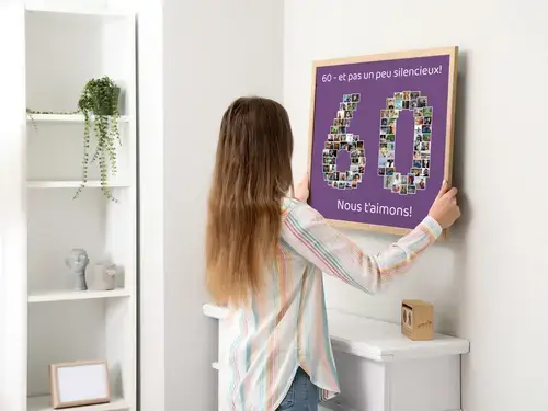 Collage Photo Chiffre 60 Anniversaire Personalizable