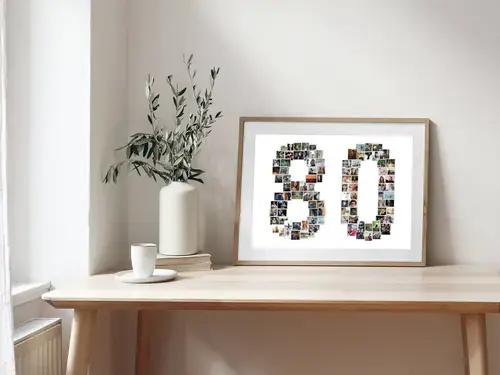 Collage de Photos Chiffre 80 Personnalisable