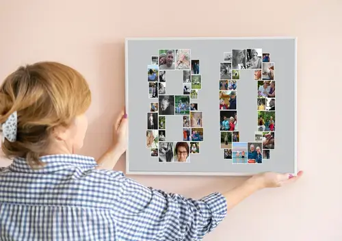 Collage de Photos Chiffre 80 Personnalisable