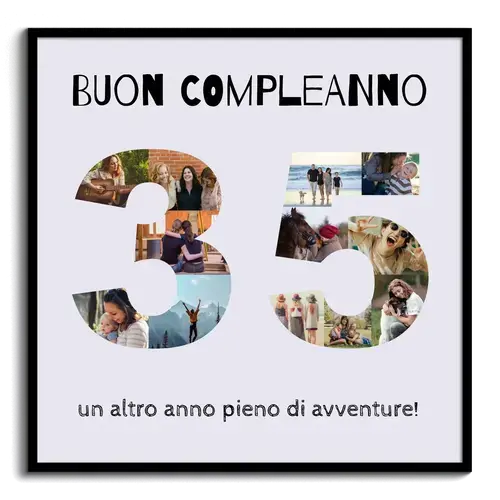 Collage Foto "35" Compleanno Personalizzabile