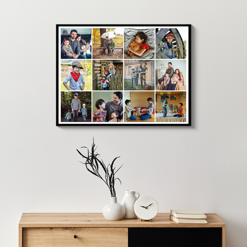 Fotocollage klassisches Raster-Layout – Querformat für 3 x 4 Fotos