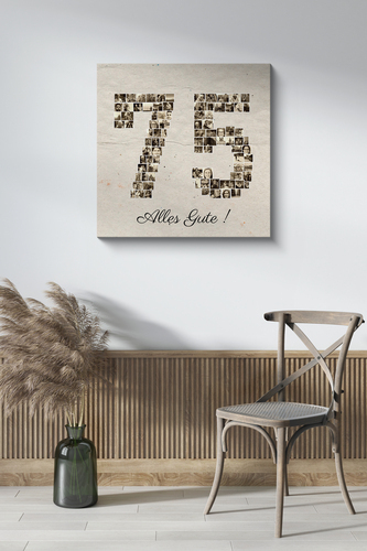 Fotocollage Zahl „75“ erstellen. Zum runden Geburtstag - Fotogeschenk