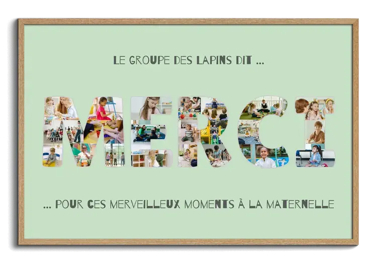 Nous disons MERCI en photomontage avec texte