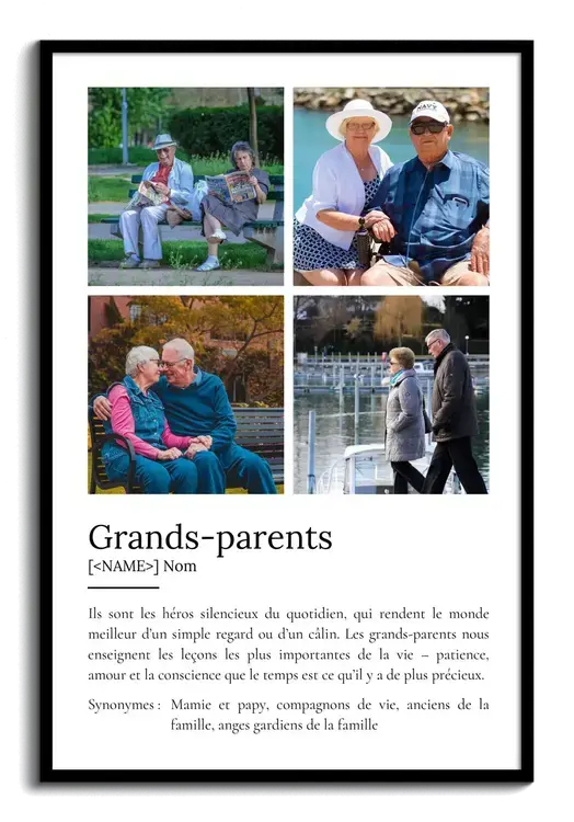 Poster Définition Grands-Parents personnalisable
