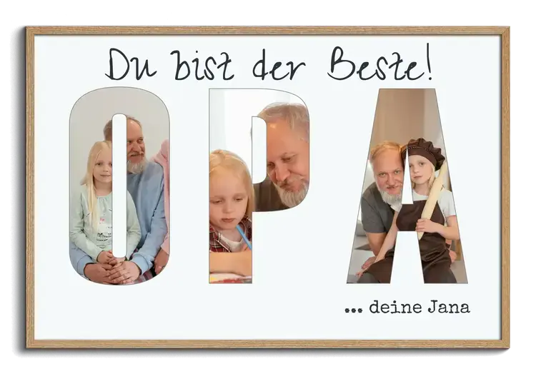 Fotocollage du bist der Beste OPA als Geschenk fuer Grosseltern