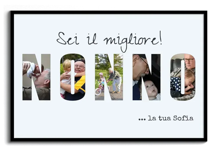 Fotocollage miglior NONNO regalo ai nonni
