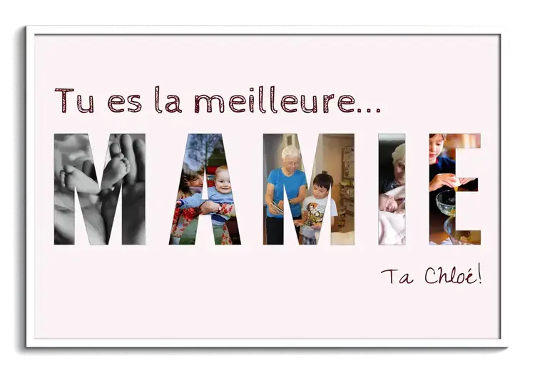 Photos en lettres meilleure grand mere cadeau des petits enfants