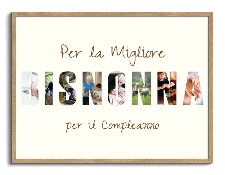 Foto come testo collage per la migliore BISNONNA per compleanno